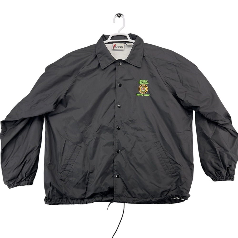 Cardinal Senator Halvorson Majority Leader Illinois Coaches Jacket XL Black Snap